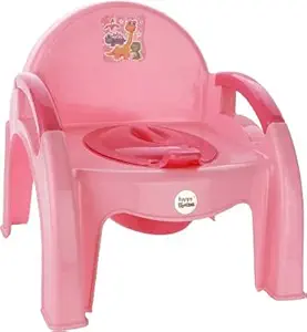 KORBOX Potty Toilet Trainer Seat/Chair with Lid and High Back Support for Toddler Boys Girls (Age 7 Months to 3 Years) Potty Seat (PINK)