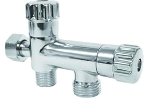 SOMATHERM FOR YOU, Robinet WC 3 voies anticalcaire avec tête céramique, entrée écrou-tournant F3/8", sortie M3/8" et M1/2", finition chromée, design moderne, 5 ans de garantie