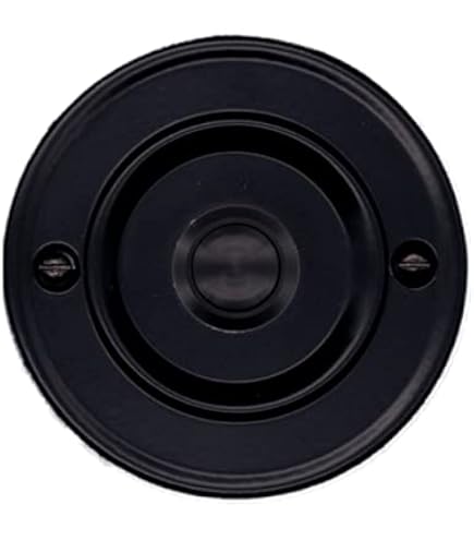 Round Iron Doorbell Push Button – Wired, Lighted, Waterproof, LED Illuminated, Black, 2-Inch Diameter – Classic Wall-Mounted Design For Front Door Entrance
