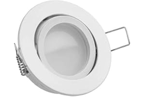 LED Einbaustrahler Set Weiß mit LED GU10 Markenstrahler von LEDANDO - 5W DIMMBAR - warmweiss - 110° Abstrahlwinkel - schwenkbar - 35W Ersatz - A+ - LED Spot 5 Watt - Einbauleuchte LED rund