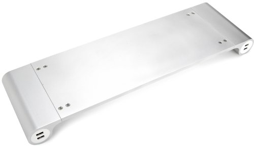 Quirky Metal Spacebar Monitor Stand with 6 Port USB - Silver