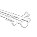 Produktbild Interdeco Gardinenstange Weiß zweiläufig aus Metall 20 mm Ø Prestige Luino, 320 cm