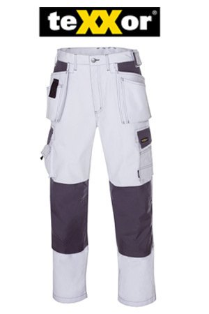 teXXor Arbeitshose Twill Bundhose T/C Panama Canvas Arbeitsbundhose weiß 48