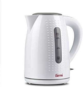 Girmi BL2201 Bollitore Cordless, 1.7 Lt, 2200 W, Beccuccio con filtro, Resistenza nascosta, Base con rotazione 360°, Indicatore livello d'acqua, Bianco