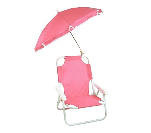 mws 2576 Sedia Pieghevole per Bambini di Colore Rosa con ombrellino Protezione Raggi UV