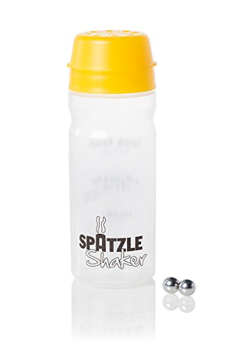 „Schwäbisches Starter-Kit“: Originaler Spätzle-Shaker in gelb + Kochbuch - 7