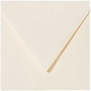 KARTEN24PLUS Square Envelopes 15 x 15 cm Soft Cream 150 x 150 mm with Triangular Flap Worldwide Unique without Moistening The Self-Seal
