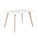 Produktbild FURNITURE-R France Esszimmertisch skandinavischer Stil mit weißer Platte für 4 Personen, rechteckig, 120 x 80 cm