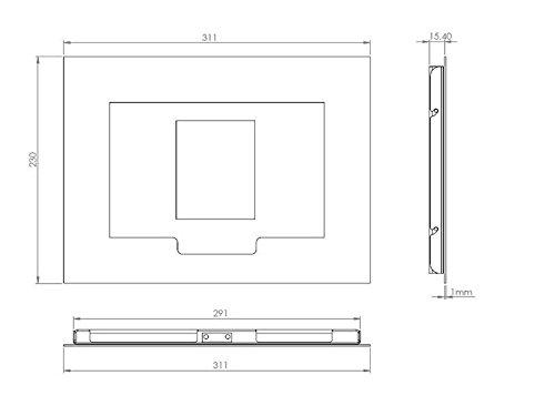 TabLines Wandeinbau mit Home Button für Samsung Galaxy Tablet 4 10.1 edelstahl - 4
