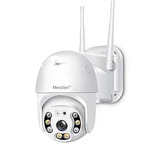 MECCLIEN Wifi 1080p HD 5MP 355 Viewing Area Security Camera, White