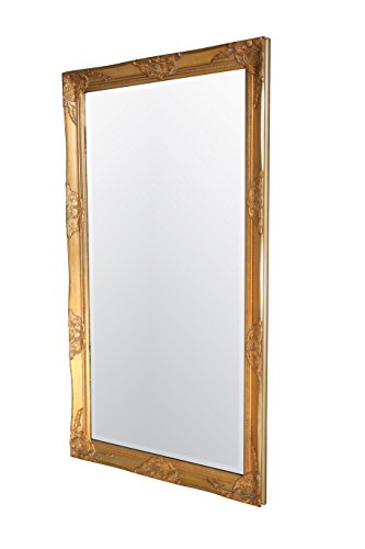 My Flair Spiegel 72x132 cm im Barock-Stil, Wandspiegel, Standspiegel, mit Rahmen goldfarben 0904HH