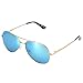 Produktbild YUFENRA Polarisierte Aviator/Flieger Sonnenbrille für Männer und Damen (Gold Rahmen/Blau Spiegellinse)