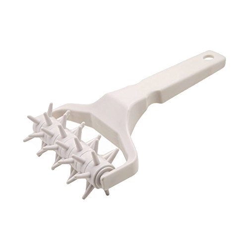 Meta-U Super High Quality Weiß Plastik 48 Pins Time-Saver Teig Handwerk Pizza Teig Roller Docker Mit Einem Unteren Loch Zum Aufhängen - Niemals Abbrechen, Niemals Fallen (Weiß)