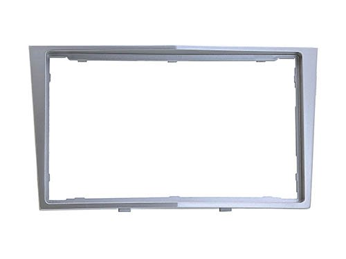 Mascherina doppia 2 DIN per autoradio per Opel Astra H/Corsa D/Zafira B/Antara/Tigra/Astra Twin Top (argento lucido)
