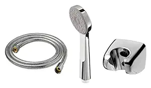 Digital Shoppy IKEA Single Spray Hand Shower with Shower Hose and Hand Shower Park Bracket - Set of 3 (Chrome-Plated)