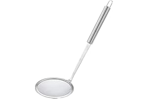 SDMAX Stainless Steel Ultrafine Mesh Oil Skimmer Strainer, Fast Filtering, Ergonomic Design with Convenient Hanging Hole, Heat-Resistant Drain Scoop, (10cm)