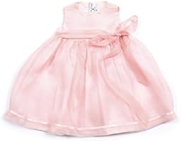 Chiaraluna; Girl Dress Special Occasions; Pink; Organza Hand Embroidered Pure Silk; Rose. 9 mesi - fino a 10 kg; lunghezza 76 cm pink