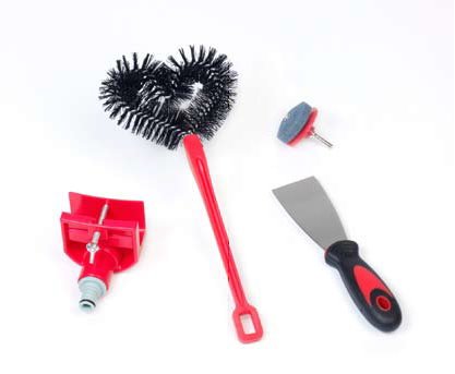 Rasenmher Reinigungs-Set vierteilig - zum Anschluss an den Gartenschlauch