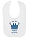 Personalised Prince Name Blue Crown Customise With Name Cute Unique Velcro Fastening Baby Bib