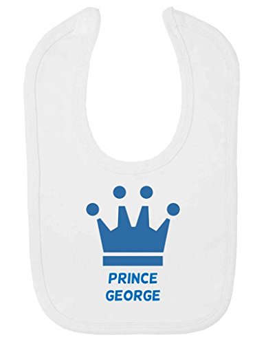 Personalised Prince Name Blue Crown Customise With Name Cute Unique Velcro Fastening Baby Bib