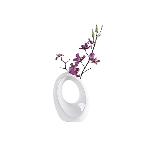 Vase Rondo Keramik oval weiß - 44521