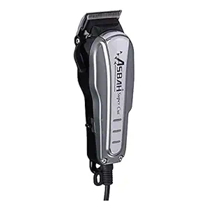 Asbah Professional Super Cut Clipper | Corded Trimmer With 8 Guide Comb| One Year Warranty, Lifetime Repair & Services, Multicolor