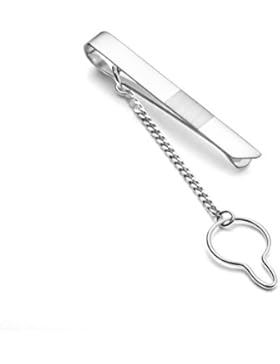 STERLL Herren Silber-Krawattennadel KURZ Silber 925 glänzend mit gebürstetem Streifen Geschenkbox, originelle...