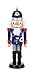 Produktbild Nussknacker Figur Gendarm blau-grau von DREGENO SEIFFEN 21 cm – Original erzgebirgische Handarbeit, stimmungsvolle Weihnachts-Dekoration