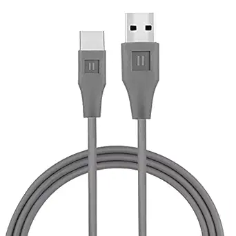 elevn flex USB Type-C to USB-A Male 3.0A Fast Charge & up-to 5Gbps Data Sync & Charging Cable - 1m (3.2 feet)  Grey