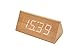 Produktbild Multifunktions-LED-Holz-Wecker Mode Sprachsteuerung Click Clock Non-tickend Silent Bedside Wecker mit Alarm Snooze-Funktion, Datum Zeit Temperaturanzeige Dreieck zu Hause oder Büro verwenden (21 * 9,5 * 9,3 cm) ( Color : Weiß , Material : Bamboo )