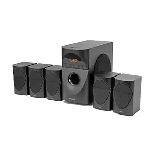 Philips Audio in-SPA 5190B/94 5.1 Channel 90W Multimedia Bluetooth Speaker System with 5x10W Satellite Speakers, LED Display, 40W Subwoofer & Multi-Connectivity Options (Black)