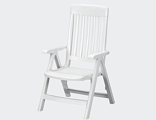 Preisvergleich Produktbild 6 Stück SIEGER 740 / W Palma Klappsessel weiß Vollkunststoff