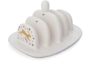 Cooksmart Estante de cerámica para Tostadas de diseño británico | Soporte para Tostadas Desayuno | Estante para Tostadas para Todo Tipo de cocinas - Woodland