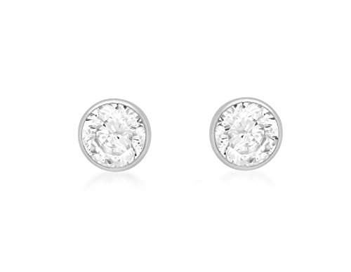 Carissima Gold - Pendientes de mujer de oro blanco de 9 quilates (375/1000), circonita