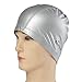 Produktbild WXH Swim Cap/Dusche-Cap 3 D Ergonomic Design komfortabel und dauerhafte Ear Protection Wasserdichte Elastic Cap für Männer und Frauen Kinder im Freien Schwimmen,Silver