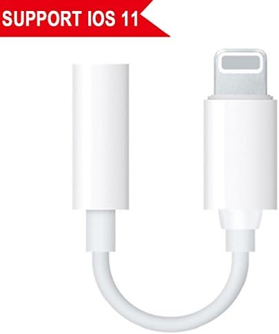 Lightning Jack Adapter，Lightning to 3.5 mm Headphone Jack Adapter Lightning Connector to 3.5mm AUX Audio Jack Earphone Extender Jack Stereo Dual Lightning Adapter &amp; Splitter with , Female Audio Jack Headphone Cable Headphone for iPhone X iPhone 8/8Plus/ iPhone 7/7Plus/iPod/iPad - Support IOS 11