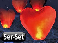 Nakamari Schwebende Herz-Glückslaterne inkl. Schnur, 5er-Set - 6