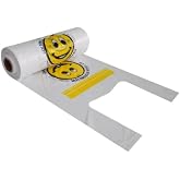Rulo Poşet B&uuml;y&uuml;k Boy G&uuml;leny&uuml;z Baskılı Hışır Atlet Poşet Market Manav Poşeti Beyaz 27x55 cm