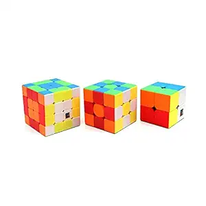 Cubelelo 2x2 3x3 4x4 MFJS Meilong Beginner Bundle Magic Speed Cube Puzzle Toy for Kids & Adults Magic Speedy Stress Buster Brainstorming Puzzles Cube (Multicolor) Set 0f 3