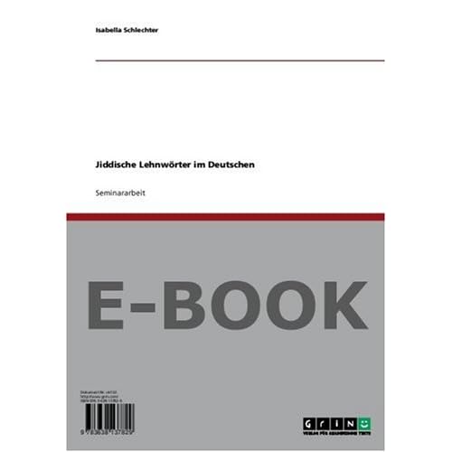 [PDF] Download Jiddische Lehnwörter im Deutschen Kostenlos
