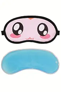 Skylofts Stylish Cute Soft & Smooth Blindfold & Sleeping Eye Mask with Cooling Pad for Girls (Multi)