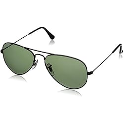 Ray-Ban Aviator Large Metal Gafas de sol, Aviador, Polarizadas, 55, Black