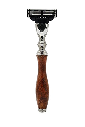 GILLETTE MACH 3 RAZOR FOR MEN'S WITH WOODEN HANDLE. PERFECT FOR SMOOTH FINISHING