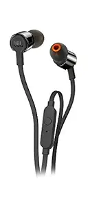 (Renewed) JBL T210 Pure Bass in-Ear Headphones with Mic (Black)