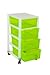 Produktbild Rollwagen mit vier gleich großen Schubladen. Rollcontainer im peppigen Apfel Grün! Mit vier leichtängigen Rollen. Schafft Ordnung in Büro, Haushalt & Spielzimmer! SUPER!