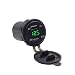 Produktbild NAttnJf Dual USB Voltmeter Display Zigarettenanzünder Stecker Autoladegerät Adapter für iPhone XS Max XR X 8/7/6/6 s Plus Samsung Galaxy S5 / S6 / S7 / S8 / S9 Hinweis 9 8 GPS Green Light