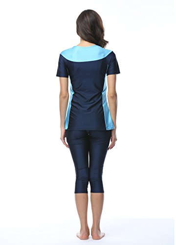 OUO Damen Muslimischen Badeanzug Wetsuit Wassersport Oberteil und Hose - 4