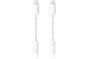 BEAMINGNET iPhone Kopfhörer Adapter [Apple MFi Zertifiziert] 2 Stück Lightning auf 3.5mm Kopfhörer Adapter Aux Adapter Klinke Audio Kabel Konverter Kompatibel mit für iPhone 14/13/12/11 Pro/X/XS Max/XR/8/7