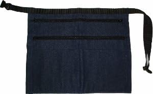 Denim 100% Cotton Money Apron with 4 Zips & 2 Pockets - 17.5" Width x 14" Length
