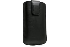 System-S Tasche Etui Sleeve Case Hülle mit Rückzugfunktion Ausziehhilfe in Schwarz für Motorola RAZR V3 RAZR2 V8